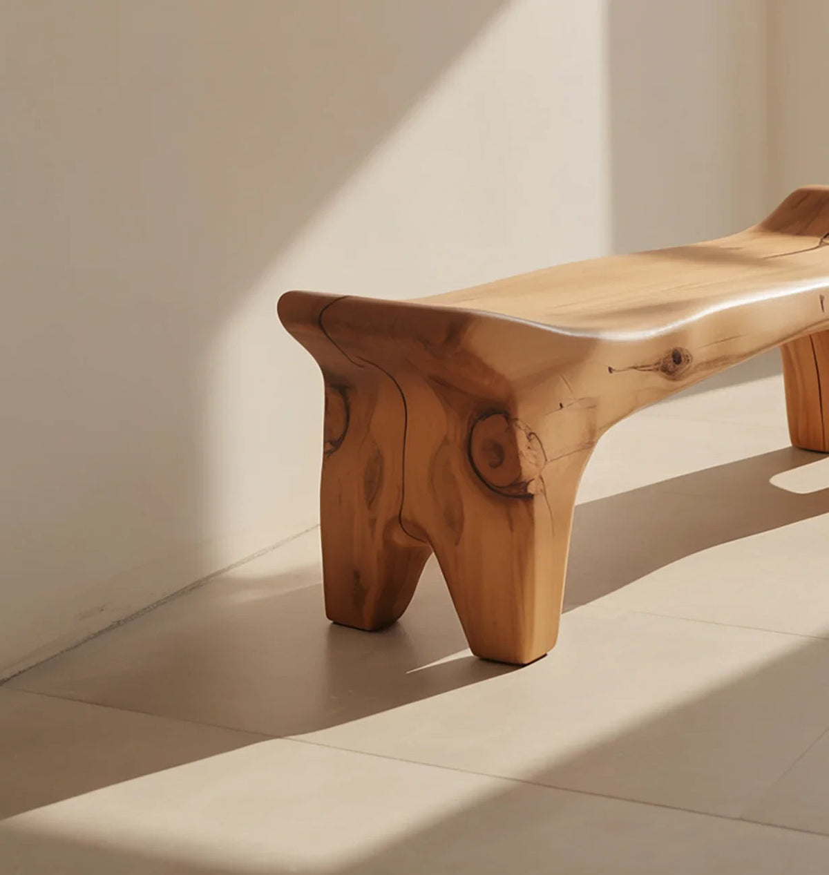 Handgefertigte Holz-Eingangsbank als Sitzmöbel für Flur und Wohndekor