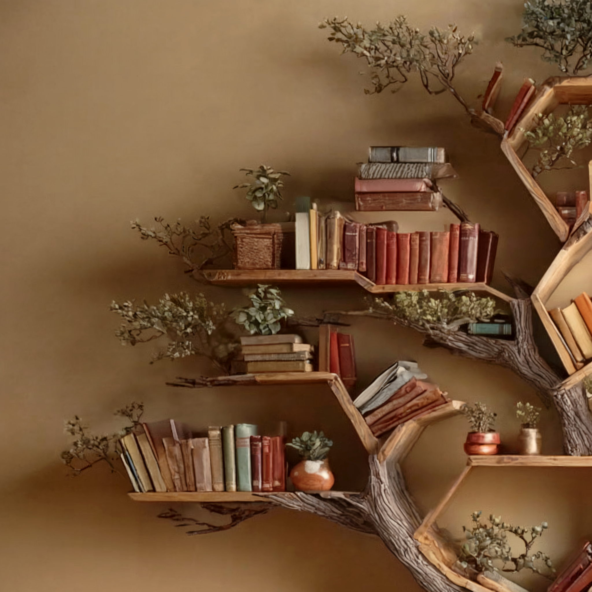 Massives Treibholz-Wandregal – Ast-Bücherregal aus Holz & rustikale Dekoration