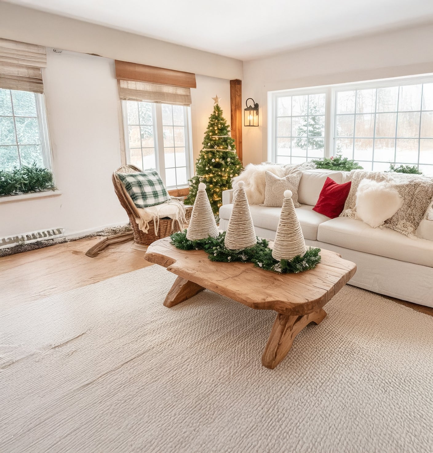 Handgefertigter rustikaler Massivholztisch – mit zusätzlichem Regal für Stauraum