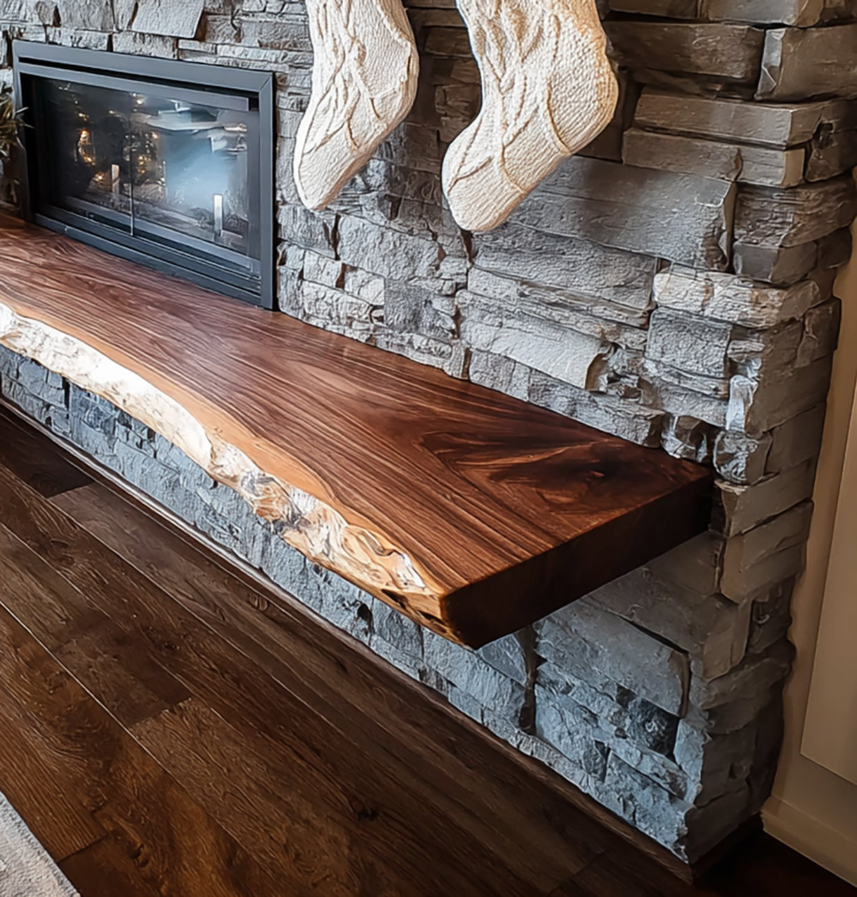 Handgefertigte schwebende Regale aus Massivholz – Boho-Wohnraumdeko