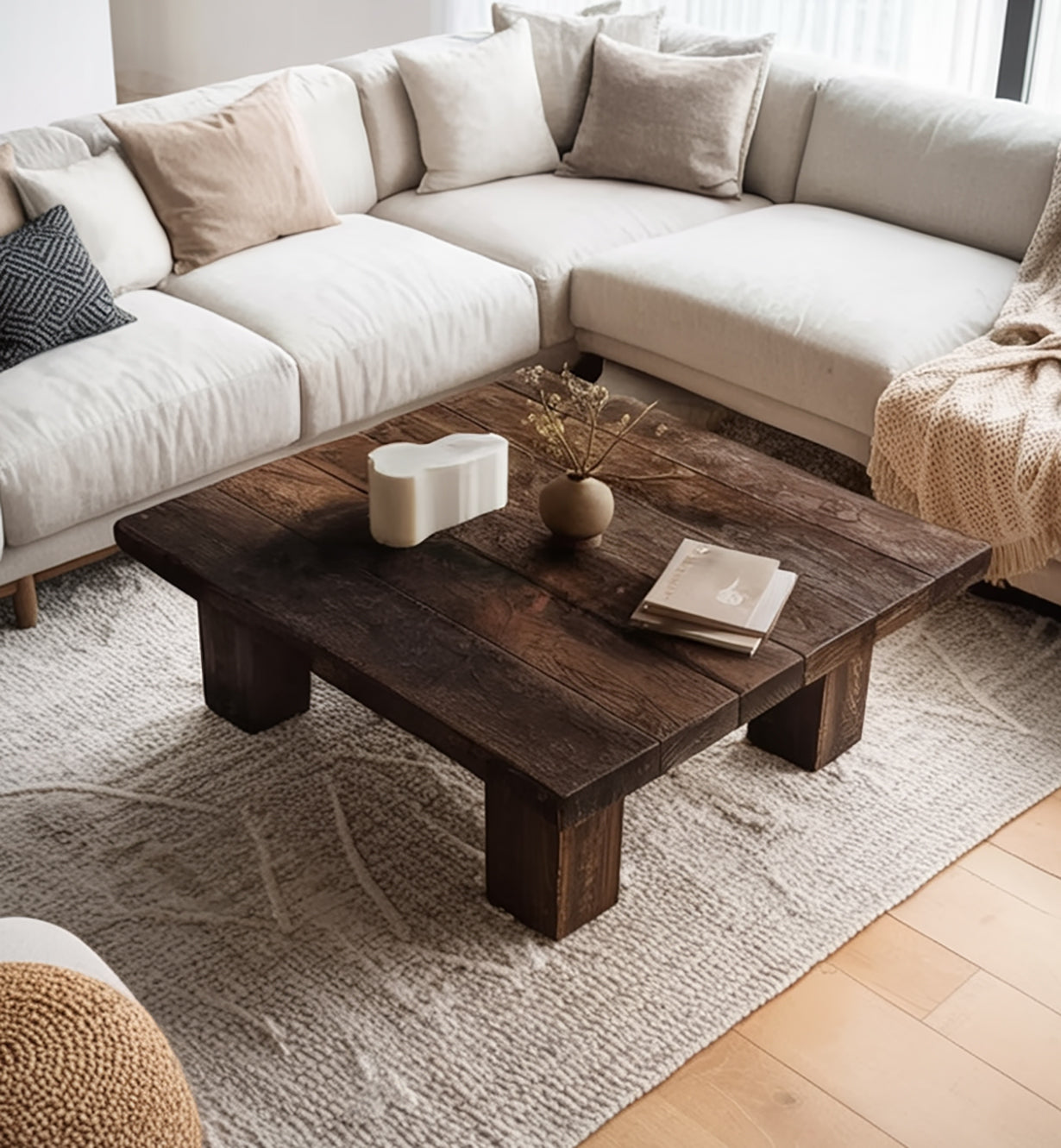 Couchtisch aus Kastanienholz – Handgefertigt im Farmhouse Stil