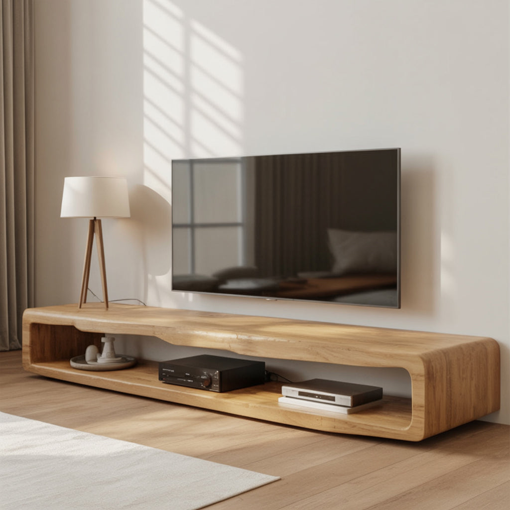 Rustikales Massivholz-TV-Board – handgefertigter Farmhouse-TV-Schrank