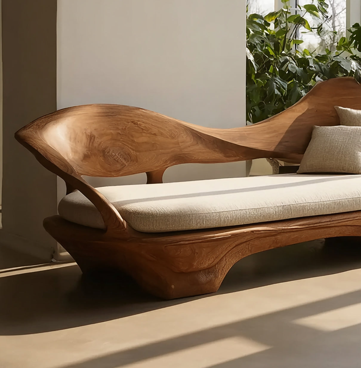 Handgefertigtes Live-Edge Massivholz-Sofa – Natürliches Holzdesign