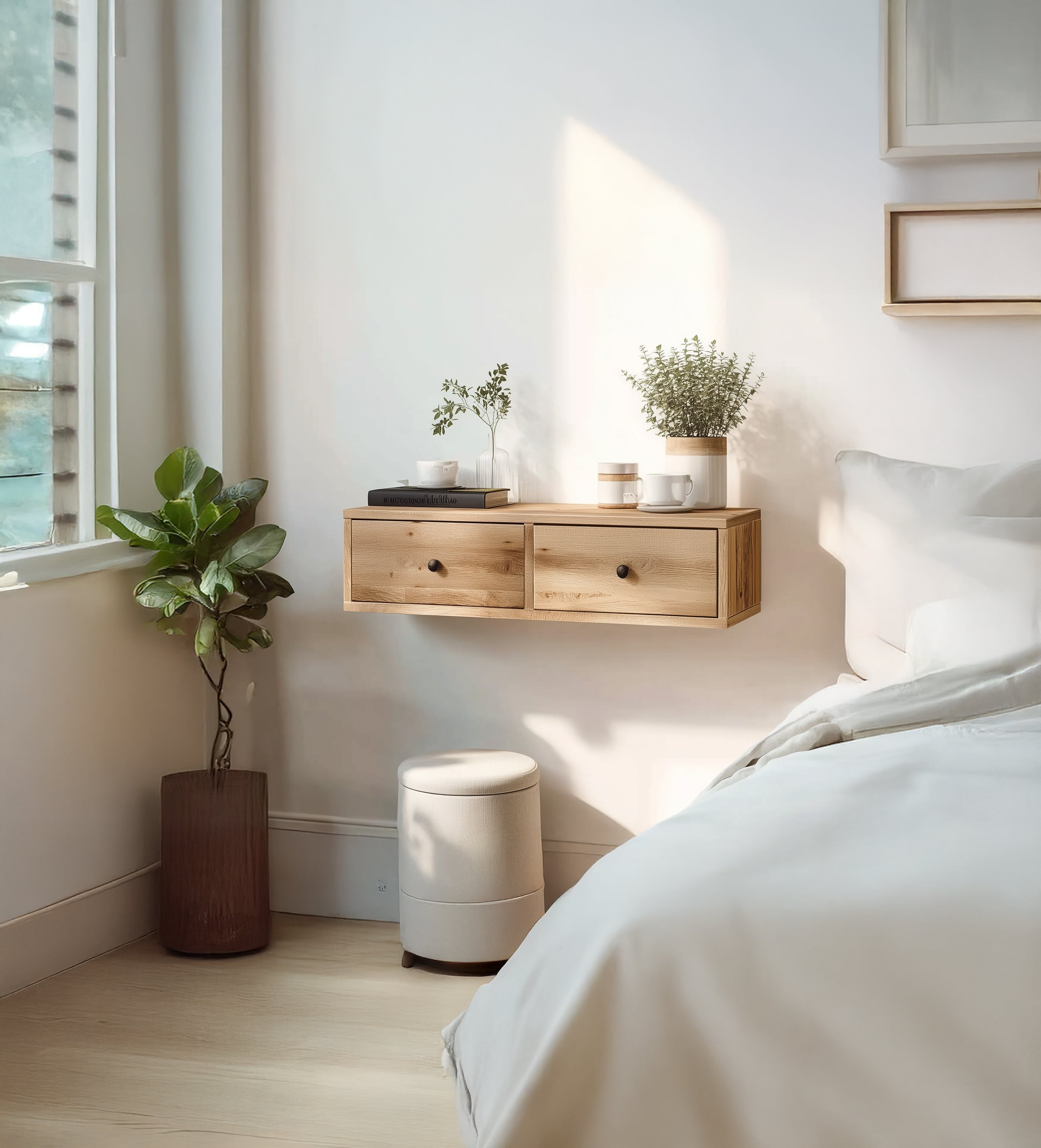 Altholz-Nachttisch – Rustikaler Massivholz-Nachttisch, handgefertigt für Schlafzimmer