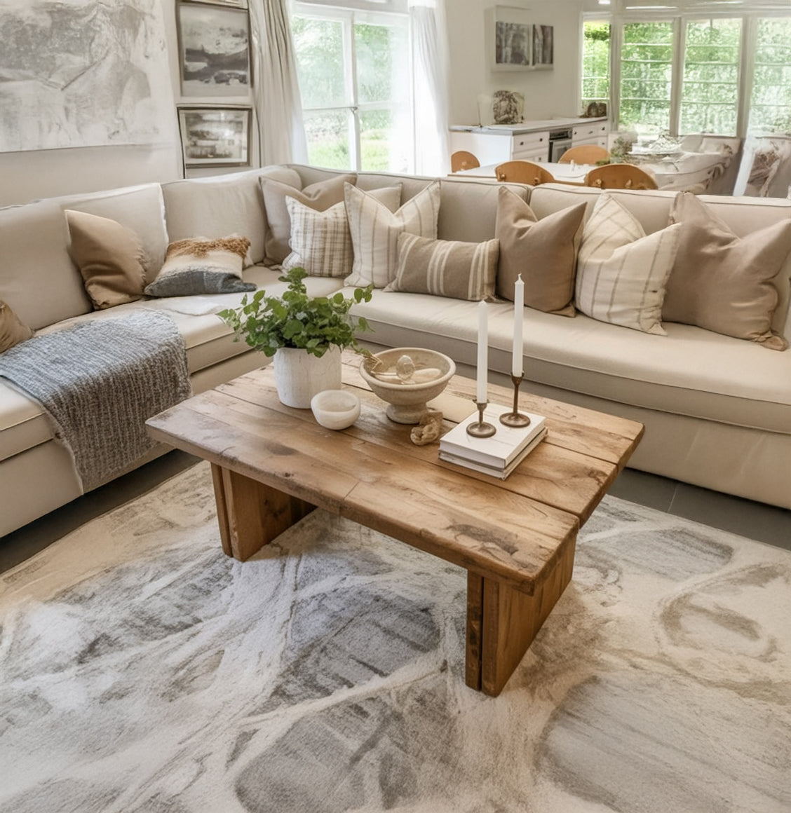 Handgefertigter organischer Holz-Couchtisch – rustikal & minimalistisch