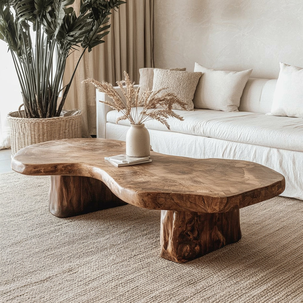 Live-Edge Couchtisch aus Massivholz – Handgefertigter Rustikaler Tisch