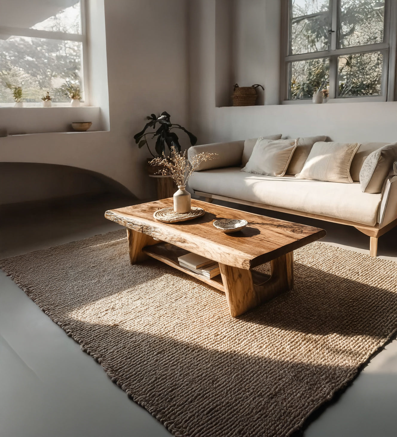 Recyceltes Treibholz Couchtisch – Handgefertigt, Modernes Massivholz Live Edge