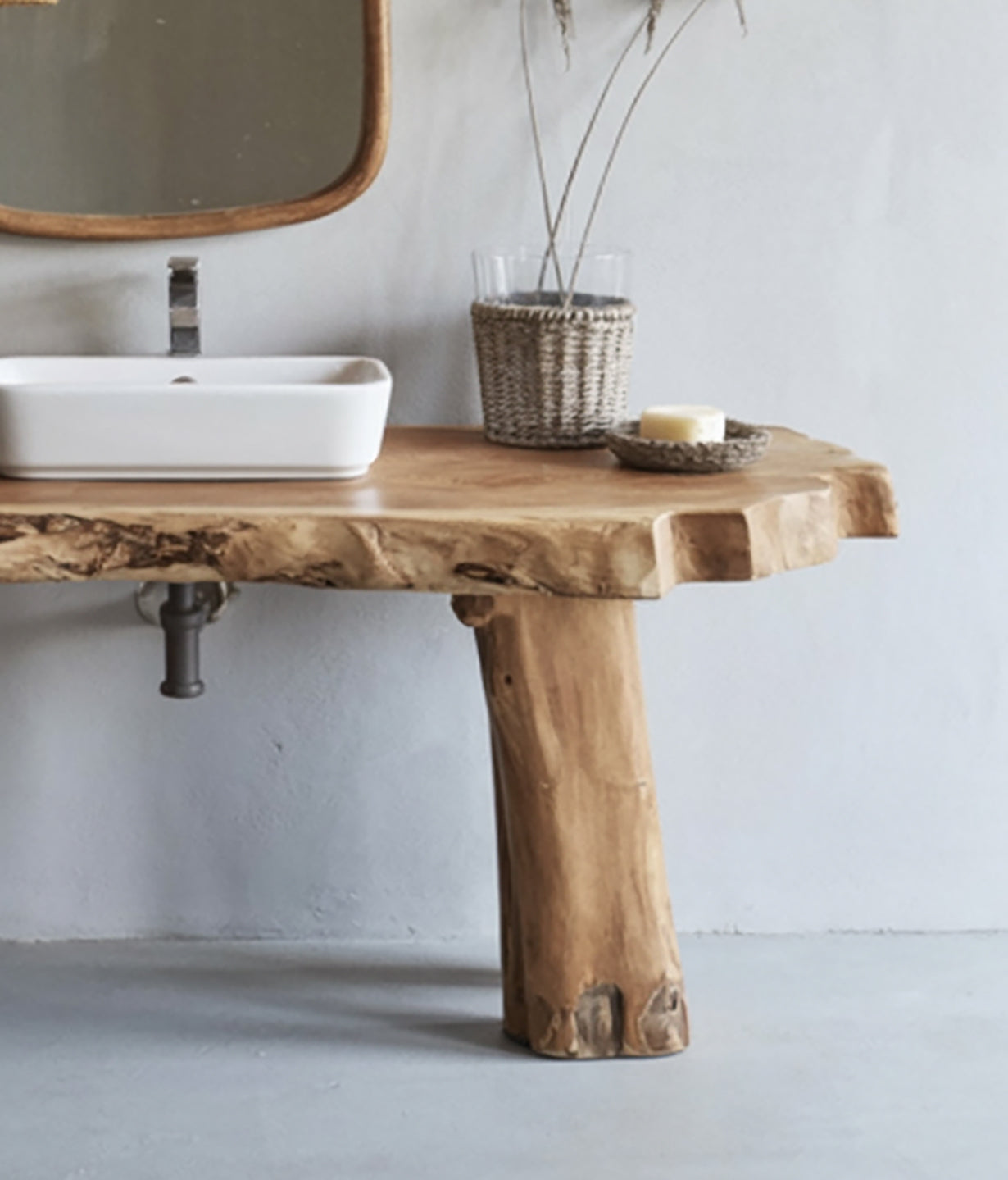 Rustikaler Badezimmer-Unterschrank – handgefertigt, Massivholz, Farmhouse-Stil