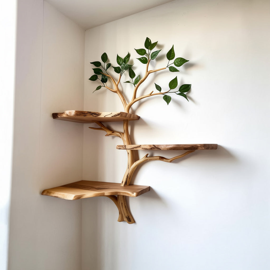 Treibholz Tree Branch Eckregal – Rustikale Wanddeko & Display
