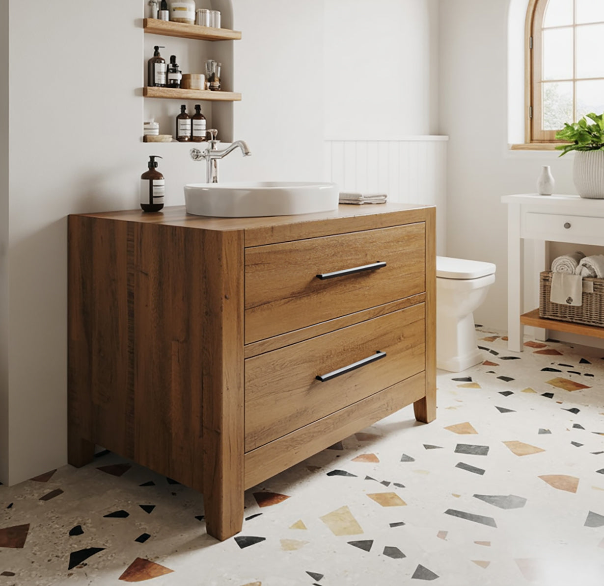 Bad Waschtisch aus Altholz – Rustikale Farmhouse Vanity Ashdeco