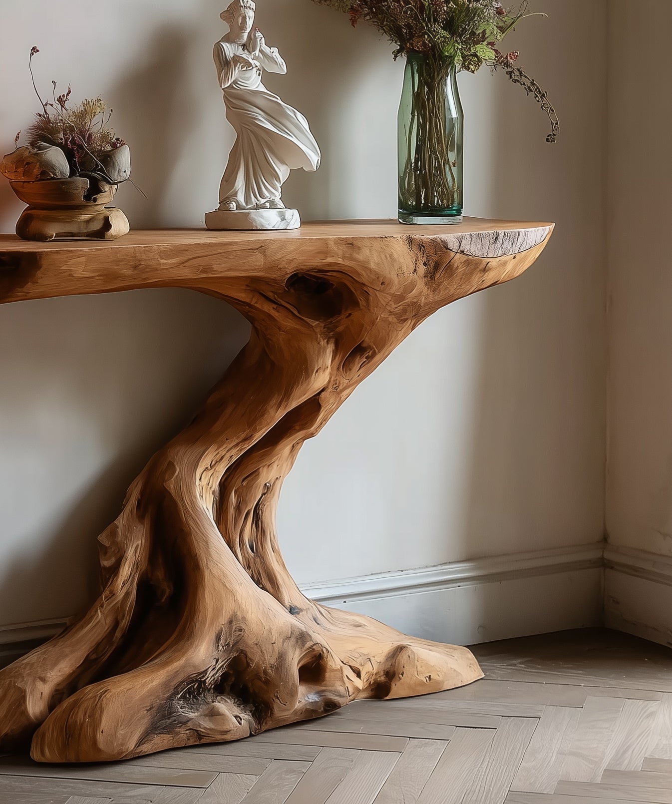 Rustikaler Konsolentisch aus Holz – recycelter Flur- oder moderner Landhaus-Beistelltisch