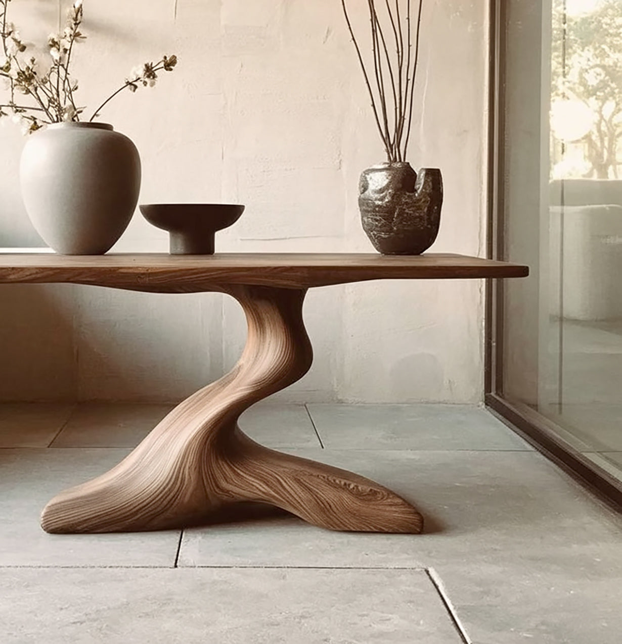 Live-Edge Konsolentisch aus Massivholz – Handgefertigt für Flur