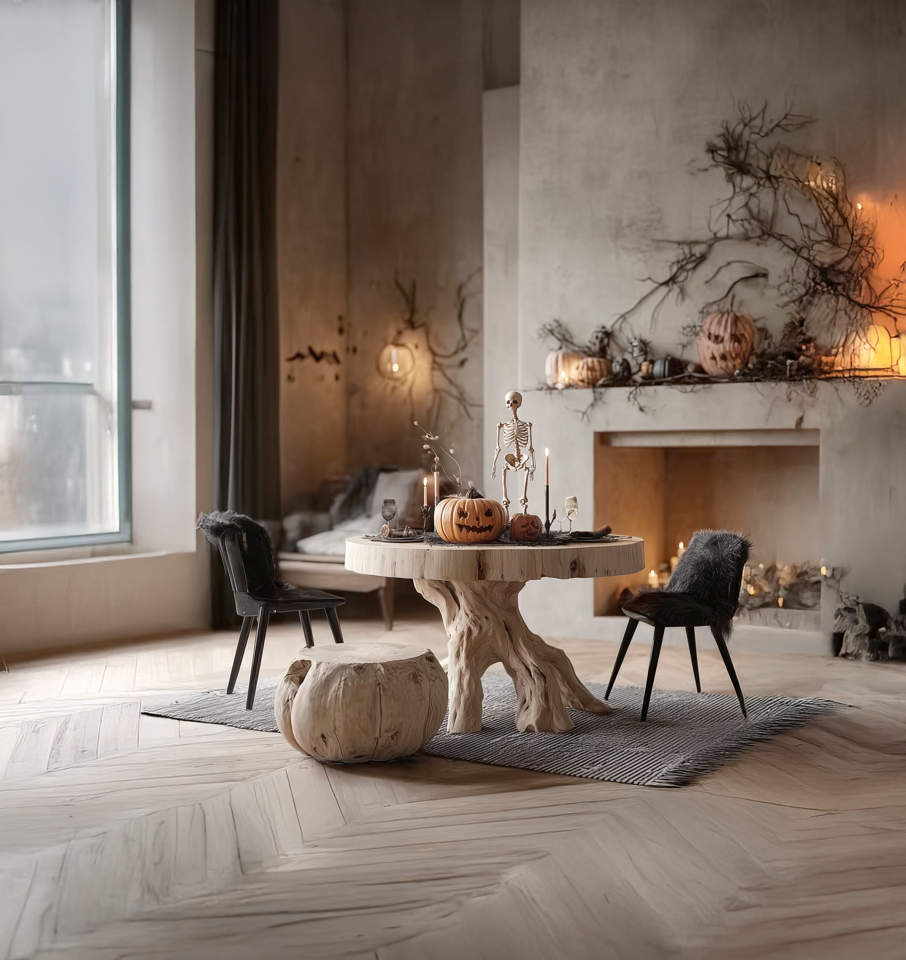 Rustikaler Beistelltisch – handgefertigt aus Massivholz mit Baumkante