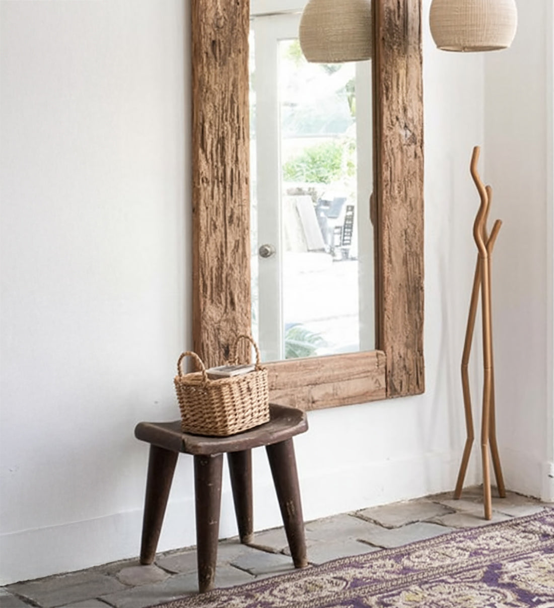 Holz-Ganzkörperspiegel – Handgefertigt, Mid-Century, Wohnkultur & Geschenk