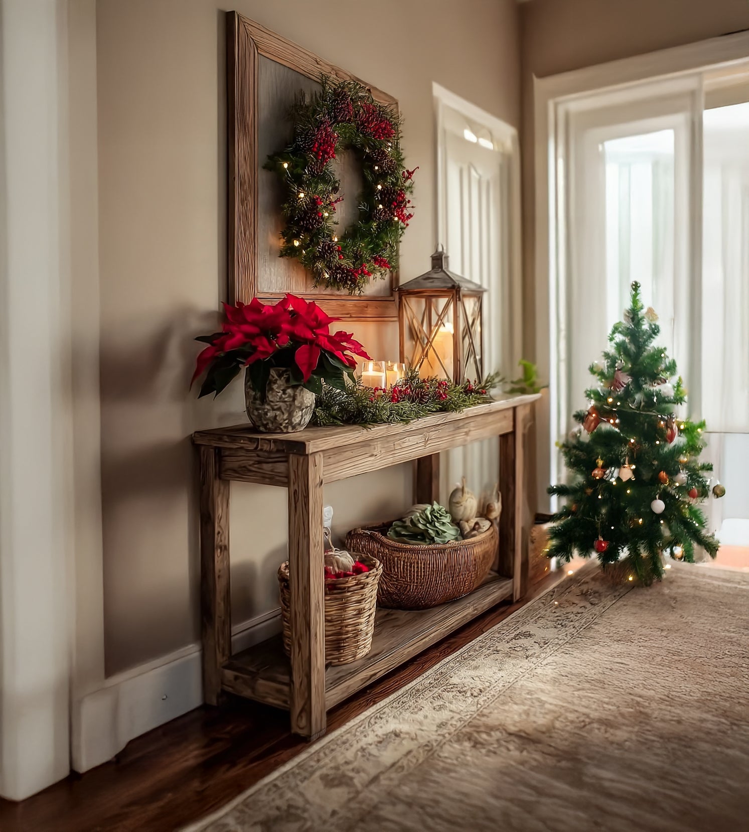 Rustikaler Massivholz-Konsolentisch – ideal für Flur, Eingang oder schmale Räume