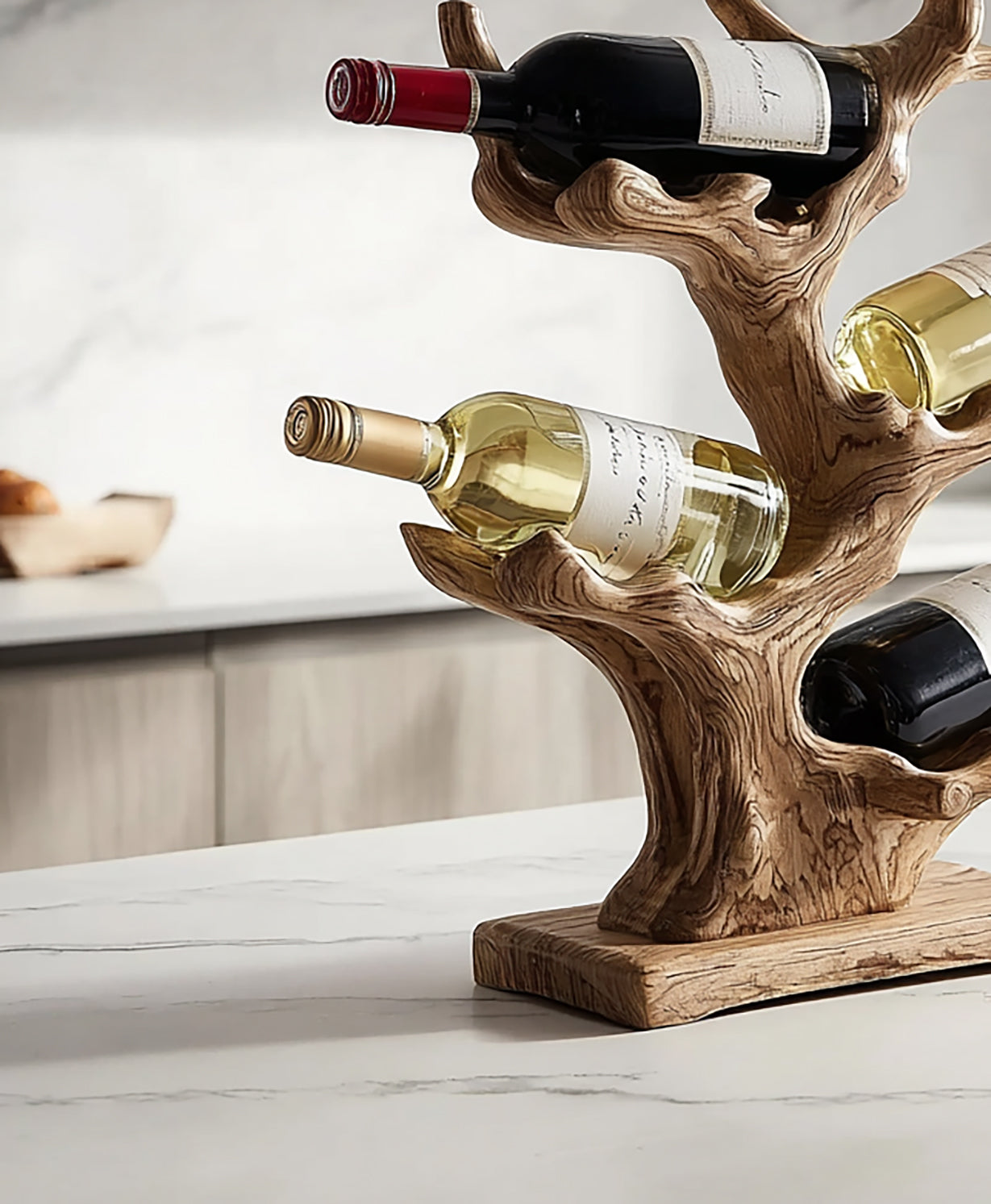 Mid-Century Weinregal aus Massivholz – Weinständer für Küche & Bar