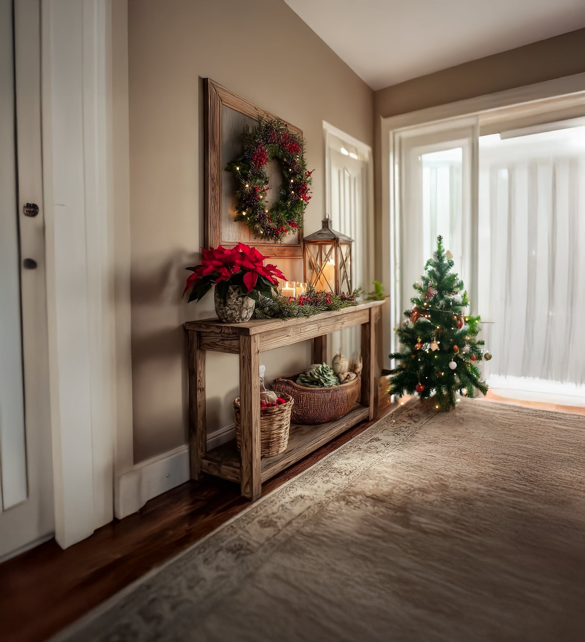 Rustikaler Massivholz-Konsolentisch – ideal für Flur, Eingang oder schmale Räume