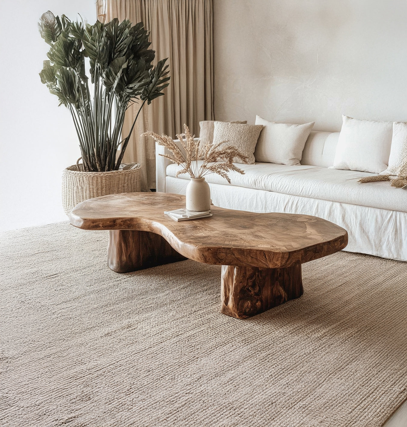 Live-Edge Couchtisch aus Massivholz – Handgefertigter Rustikaler Tisch