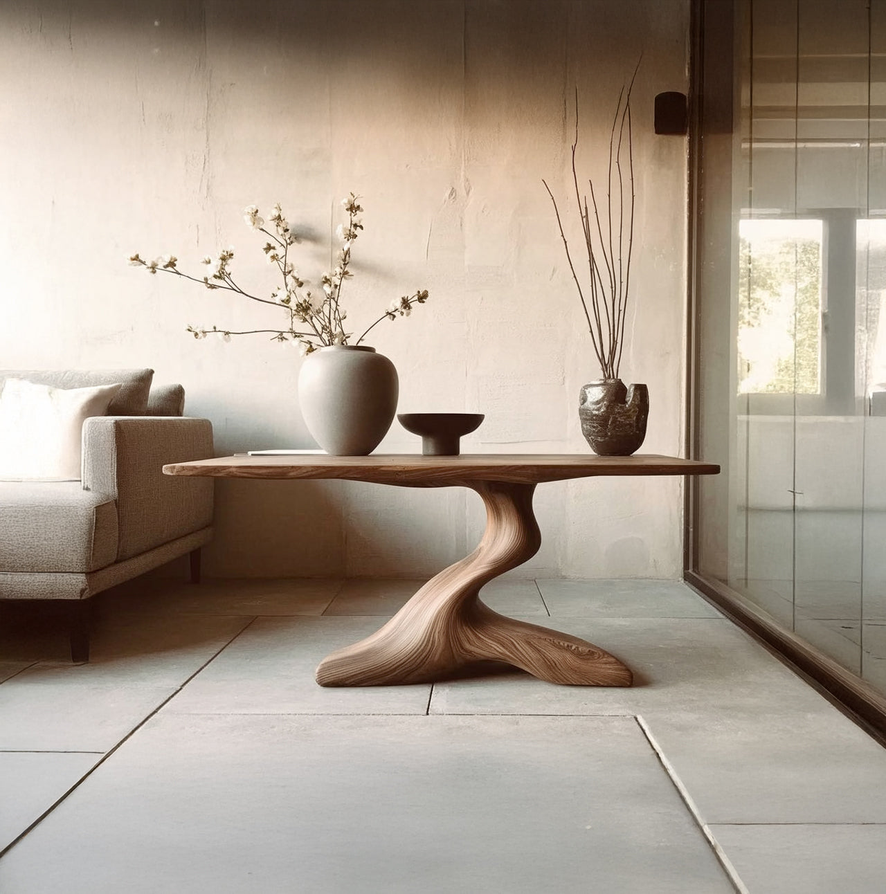 Live-Edge Konsolentisch aus Massivholz – Handgefertigt für Flur