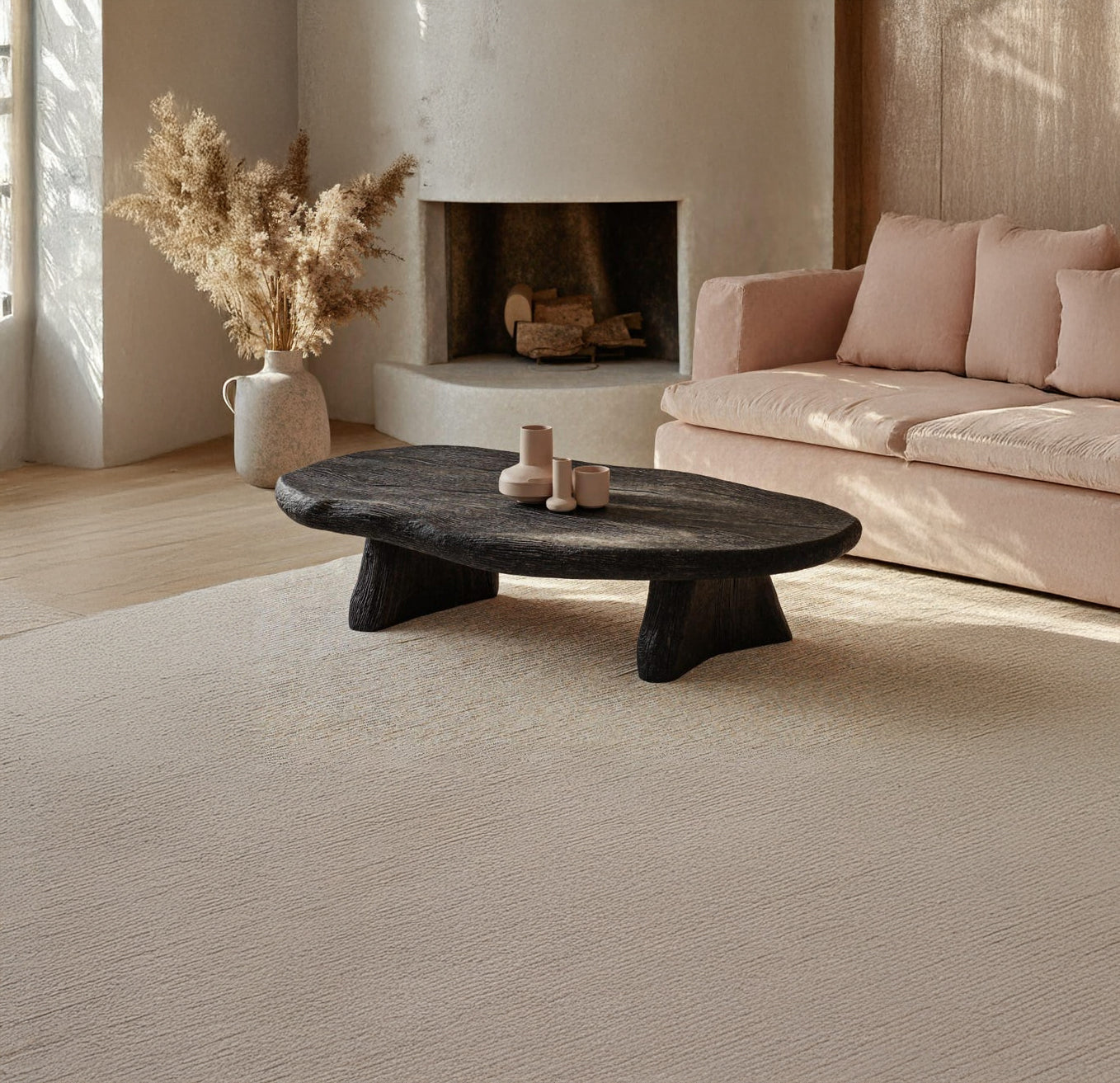 Handgefertigter Treibholz-Couchtisch – Upcycling-Massivholz mit Baumkante, Landhausstil