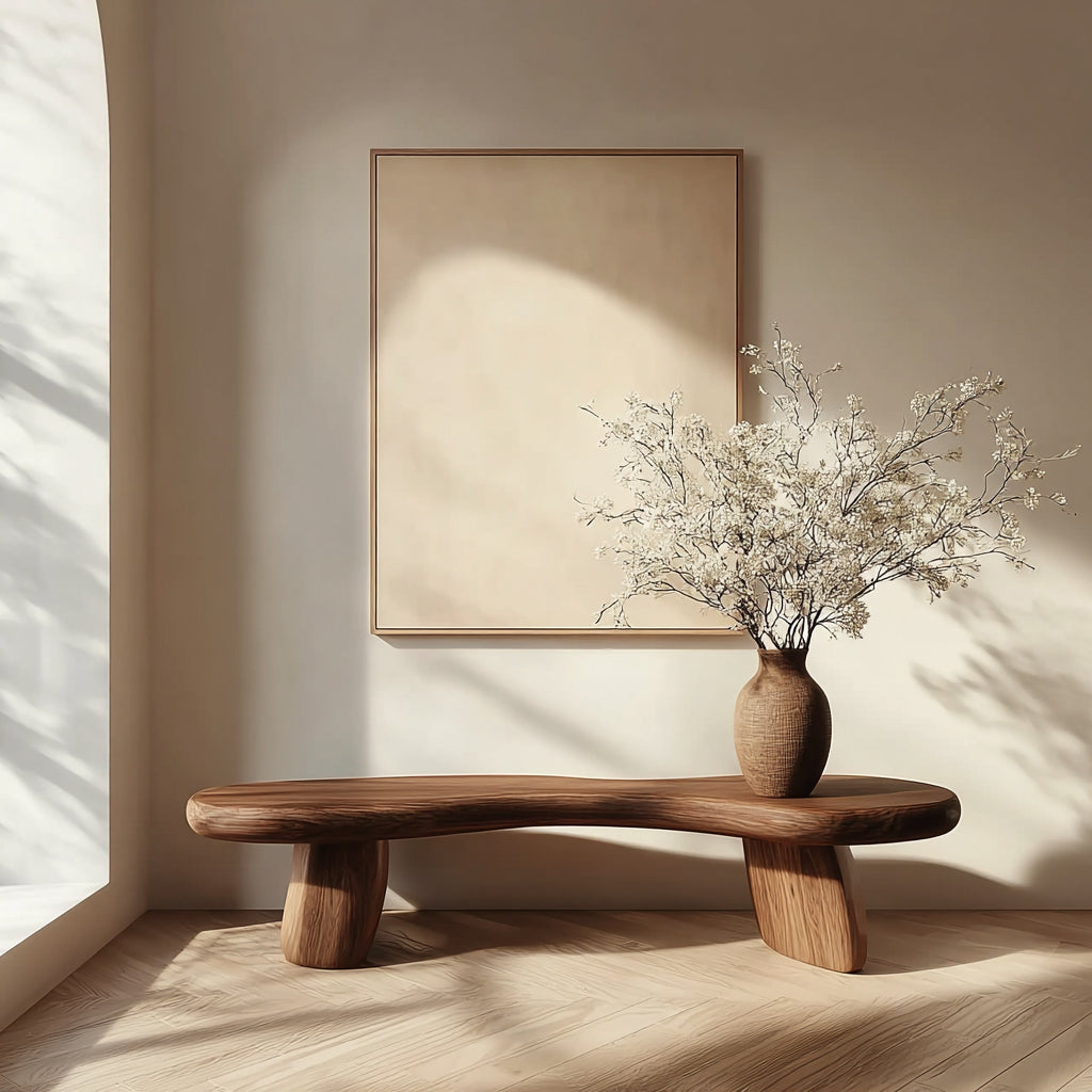 Rustikale Massivholz-Bank mit Baumkante – handgefertigter Sitz für Zuhause