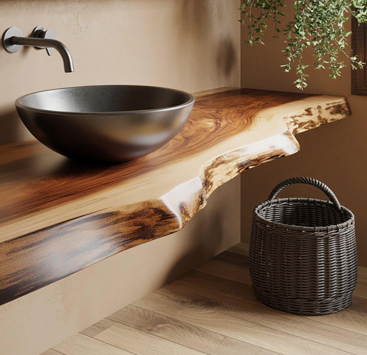 Massivholz Wandregal – Rustikale Baddeko & Einzigartiges Geschenk