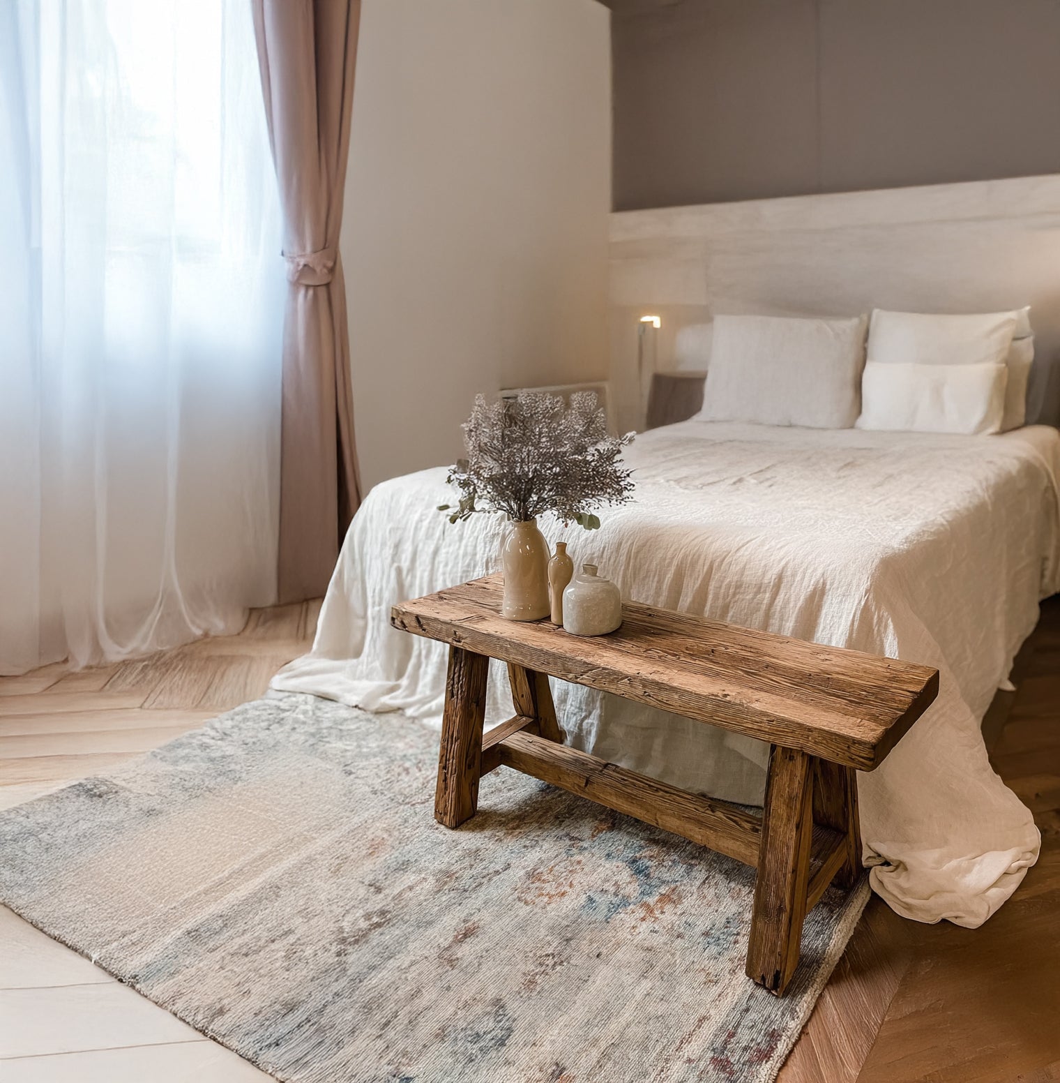 Eingangsbank aus recyceltem Holz – Rustikale Flur- und Diele-Bank