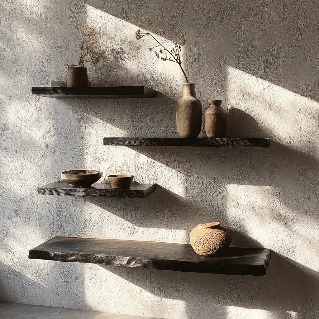 Design Wandregal aus Massivholz – Handgefertigt & Schwebend