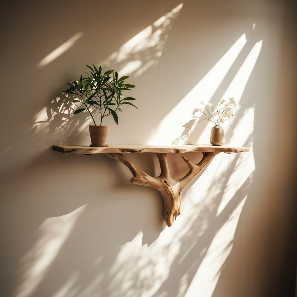 Rustikales Treibholz-Regal – Handgefertigtes Massivholz-Board & Wanddekor