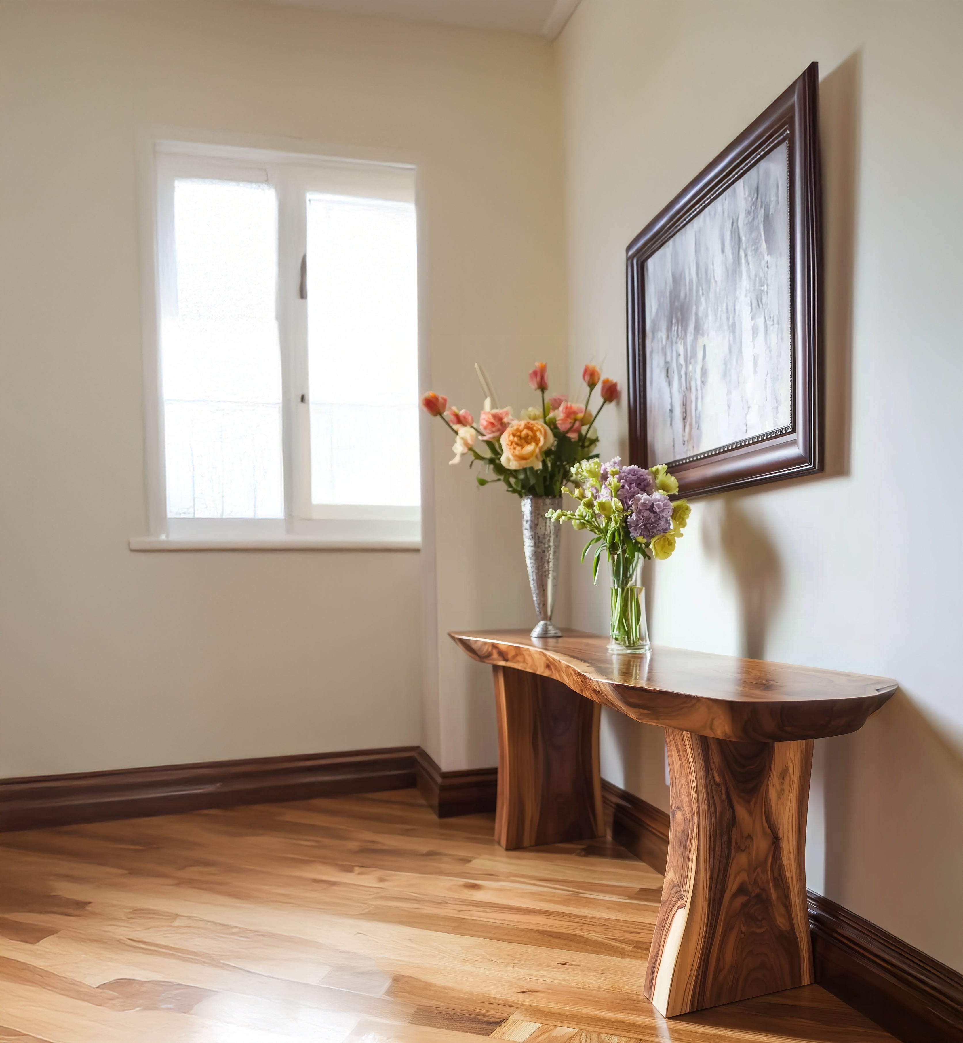 Rustikaler Massivholz-Konsolentisch – Farmhouse-Flur oder moderner Sofatisch