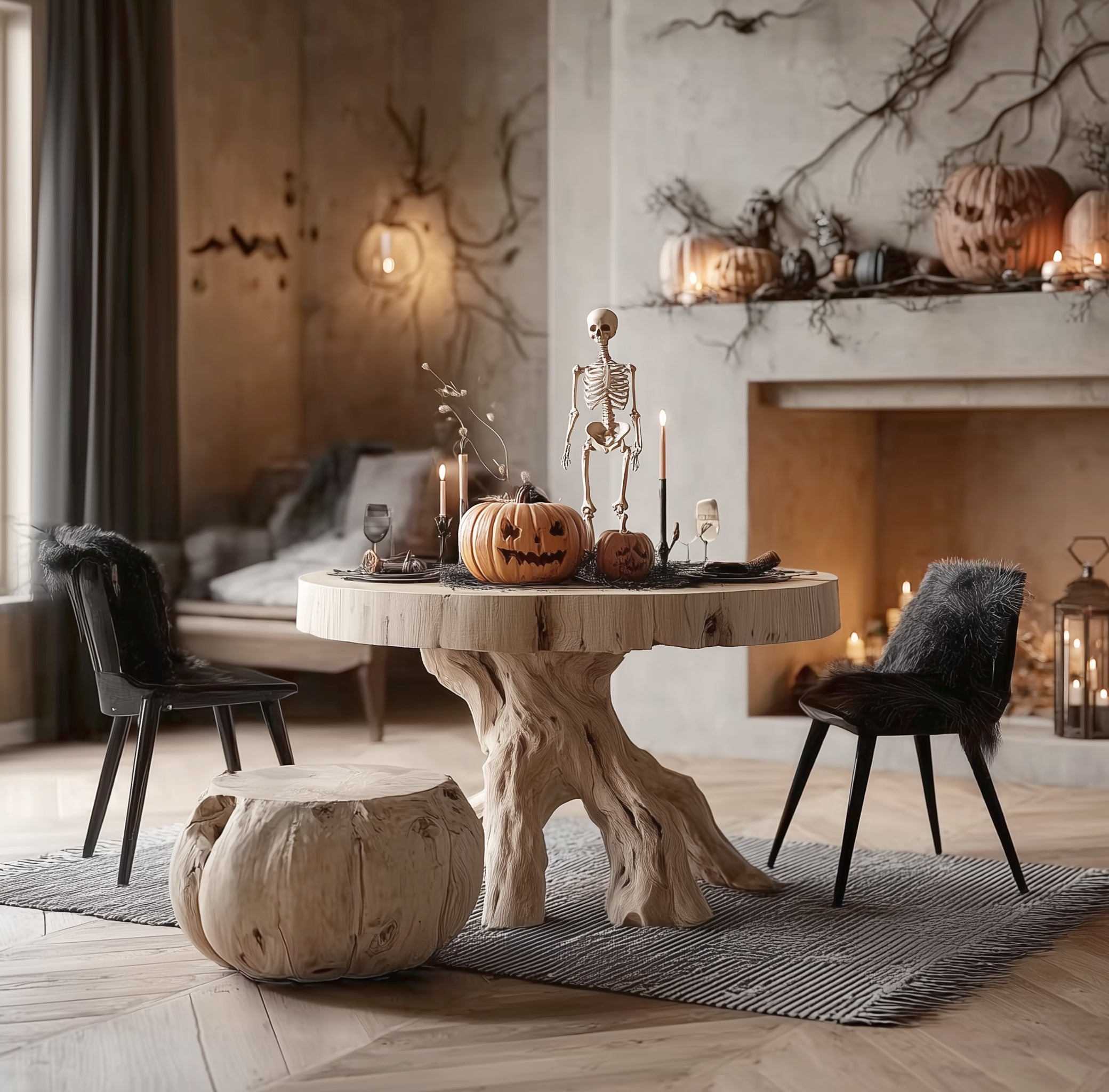 Rustikaler Beistelltisch – handgefertigt aus Massivholz mit Baumkante