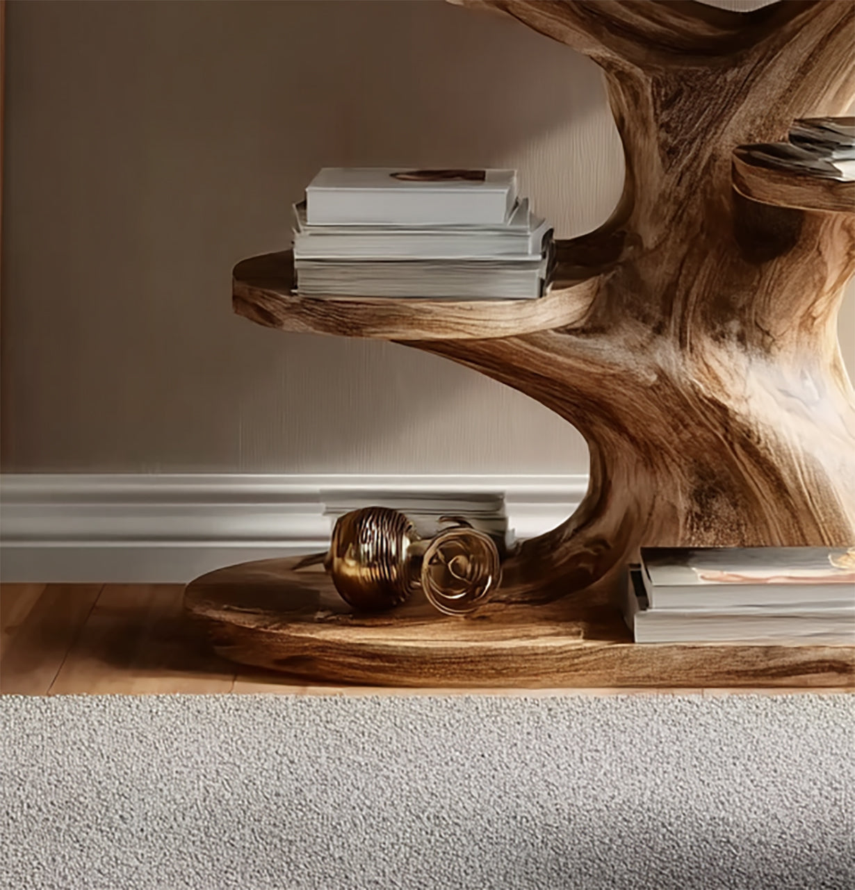 Plattenspielerständer aus Massivholz – Handgefertigte Bauernhaus-Station mit Stauraum