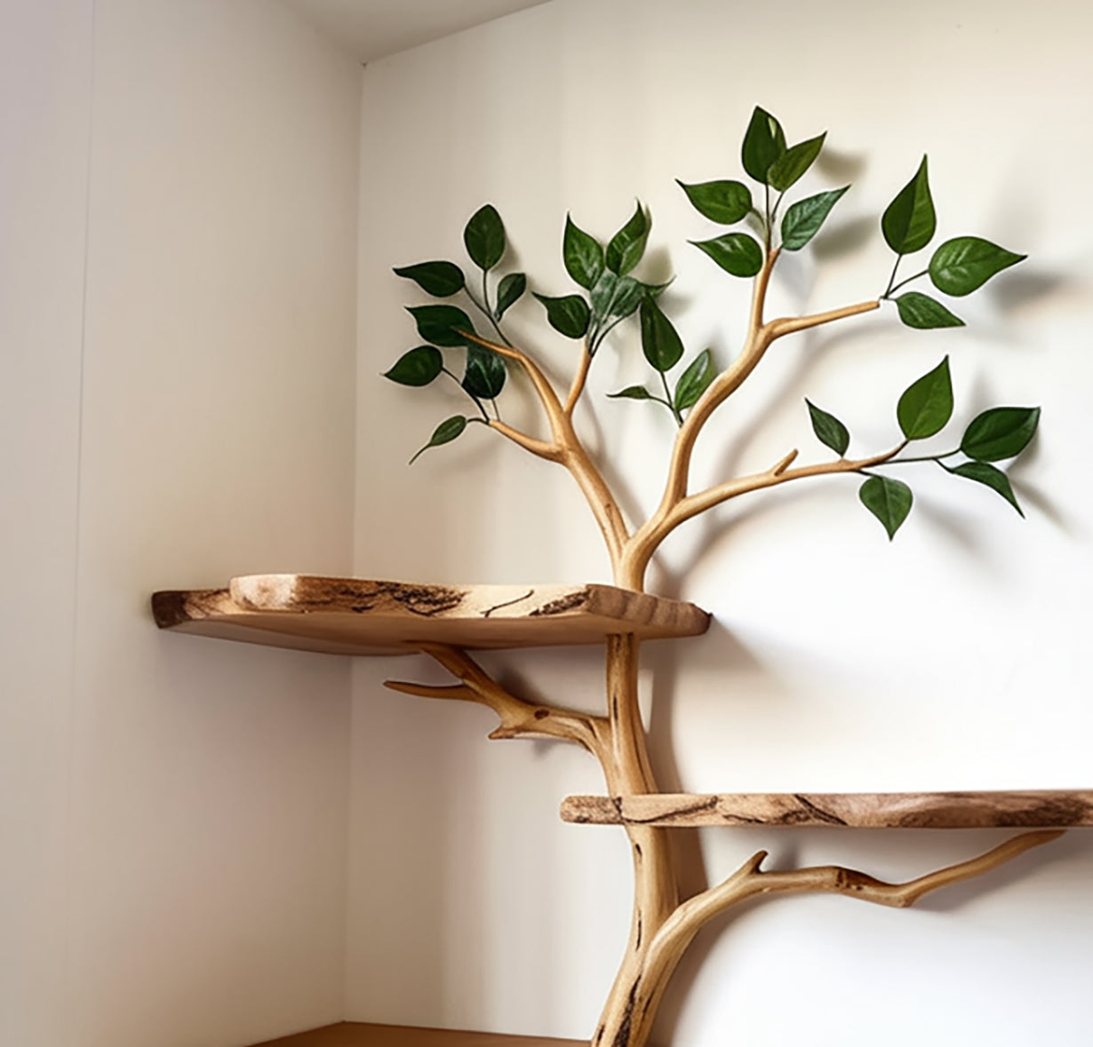 Treibholz Tree Branch Eckregal – Rustikale Wanddeko & Display