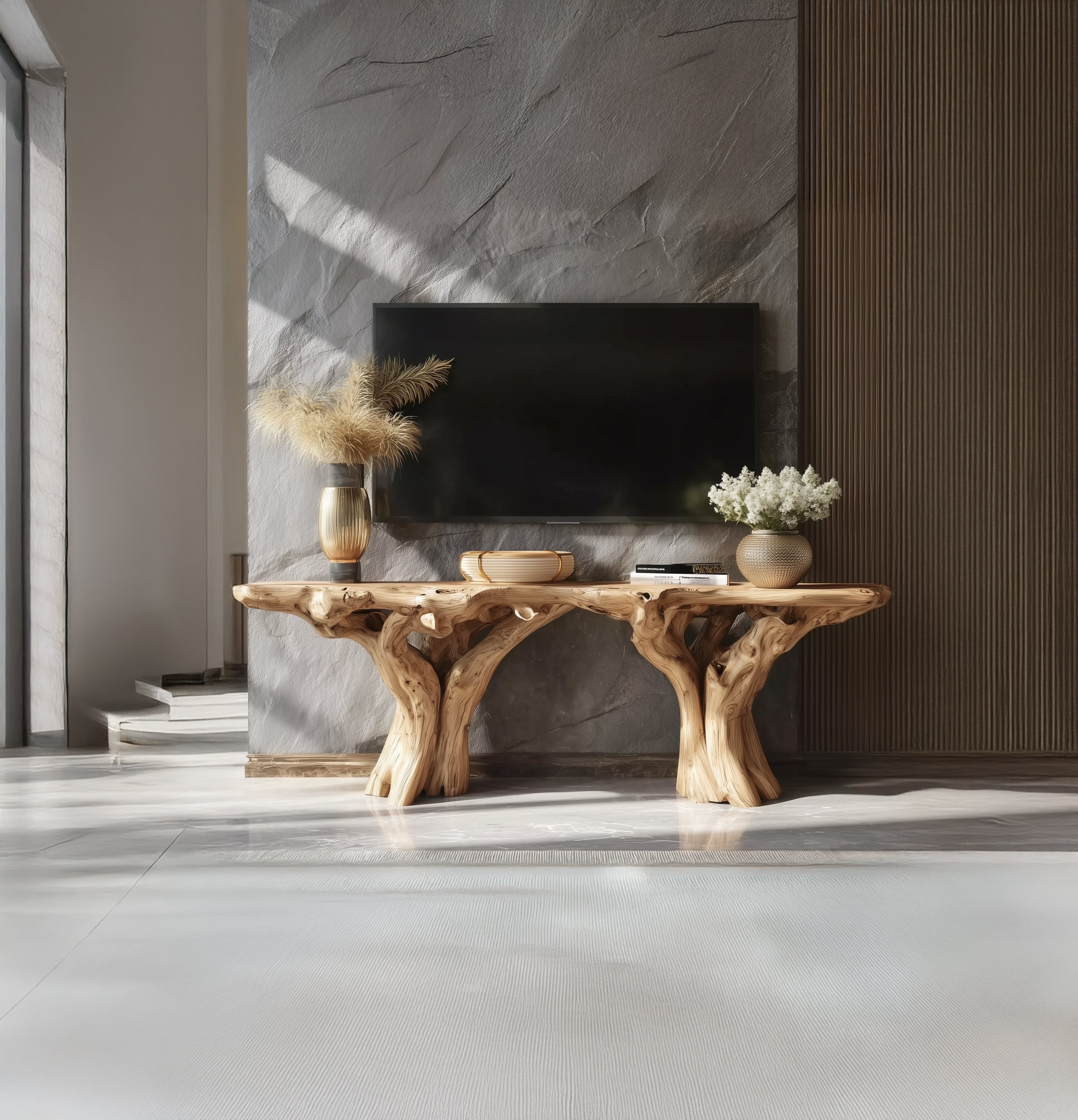 Rustikales TV-Board aus Massivholz – Handgefertigte Landhaus-Konsole