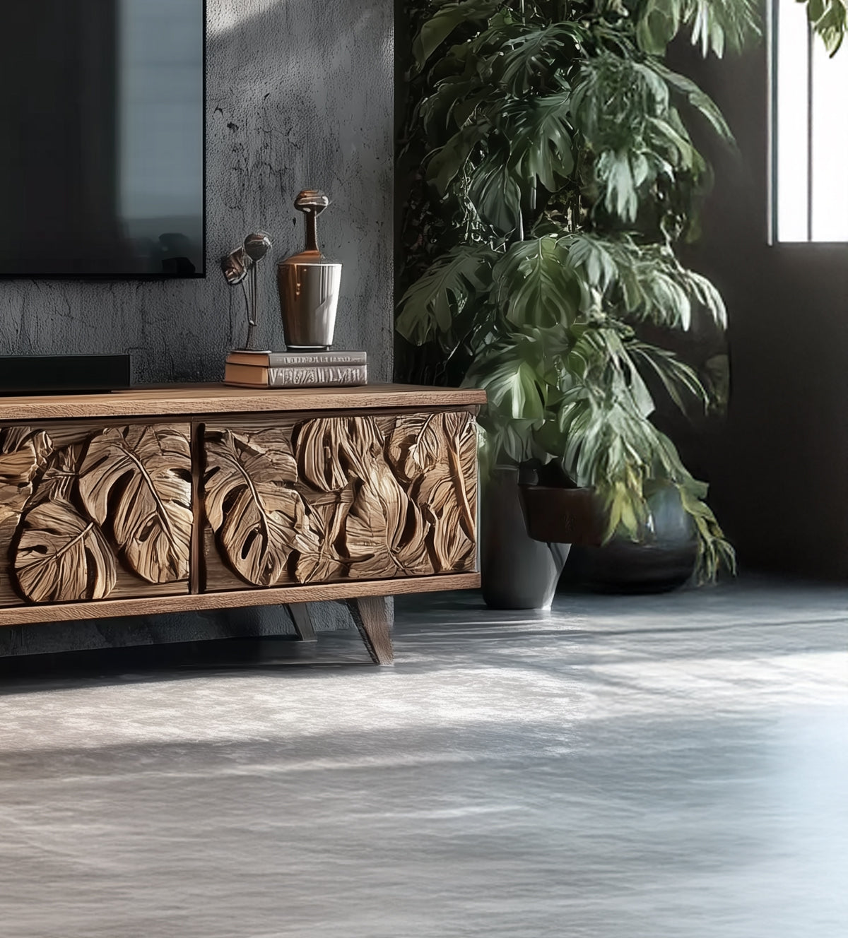 Retro-TV-Board aus Massivholz – Wabi-Sabi Sideboard, handgefertigt & individuell