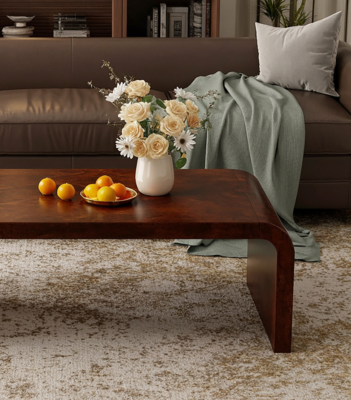 Rustikaler Couchtisch aus Massivholz – handgefertigt mit Baumkante, Landhausstil