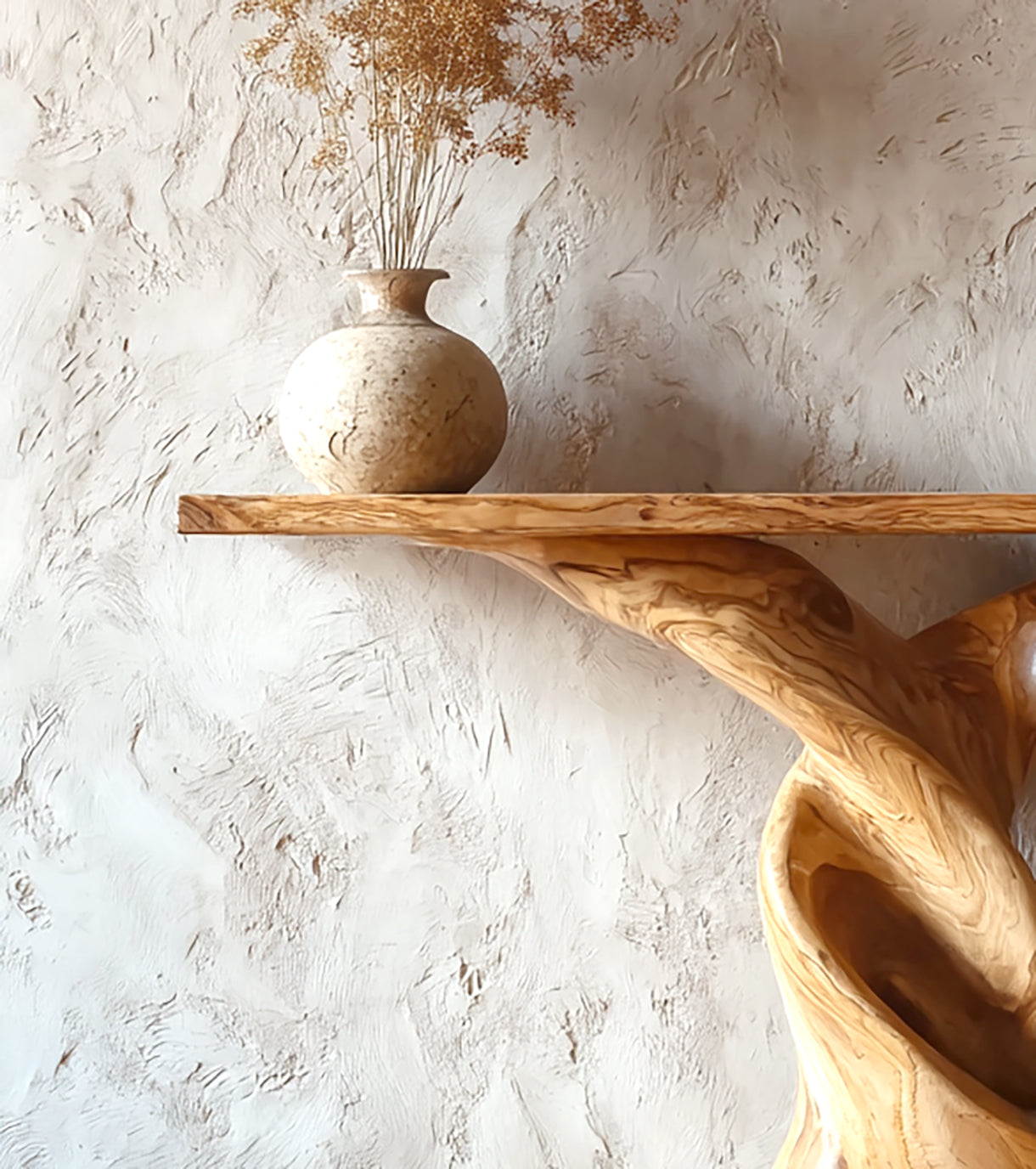 Handgefertigter Rustikaler Massivholz-Konsolentisch für Flur & Wohnzimmer