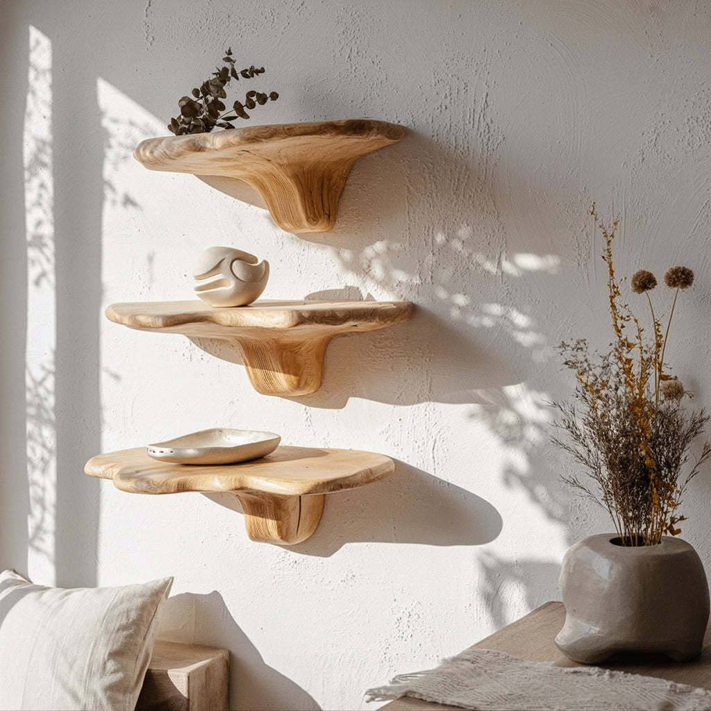 Schwebende Pilzregale aus Holz – Wanddeko fürs Kinderzimmer