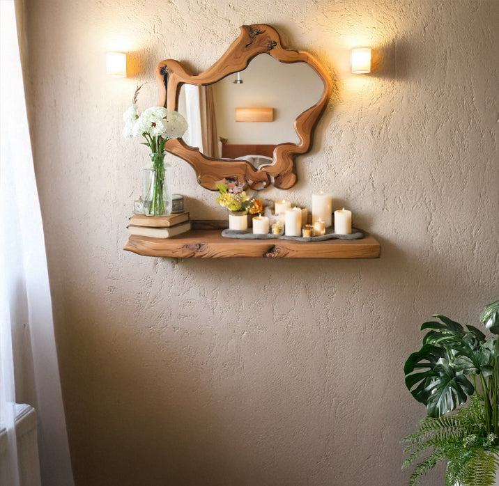 Baumkanten-Wandspiegel – Natürliches Holzdesign für Flur oder Schlafzimmer