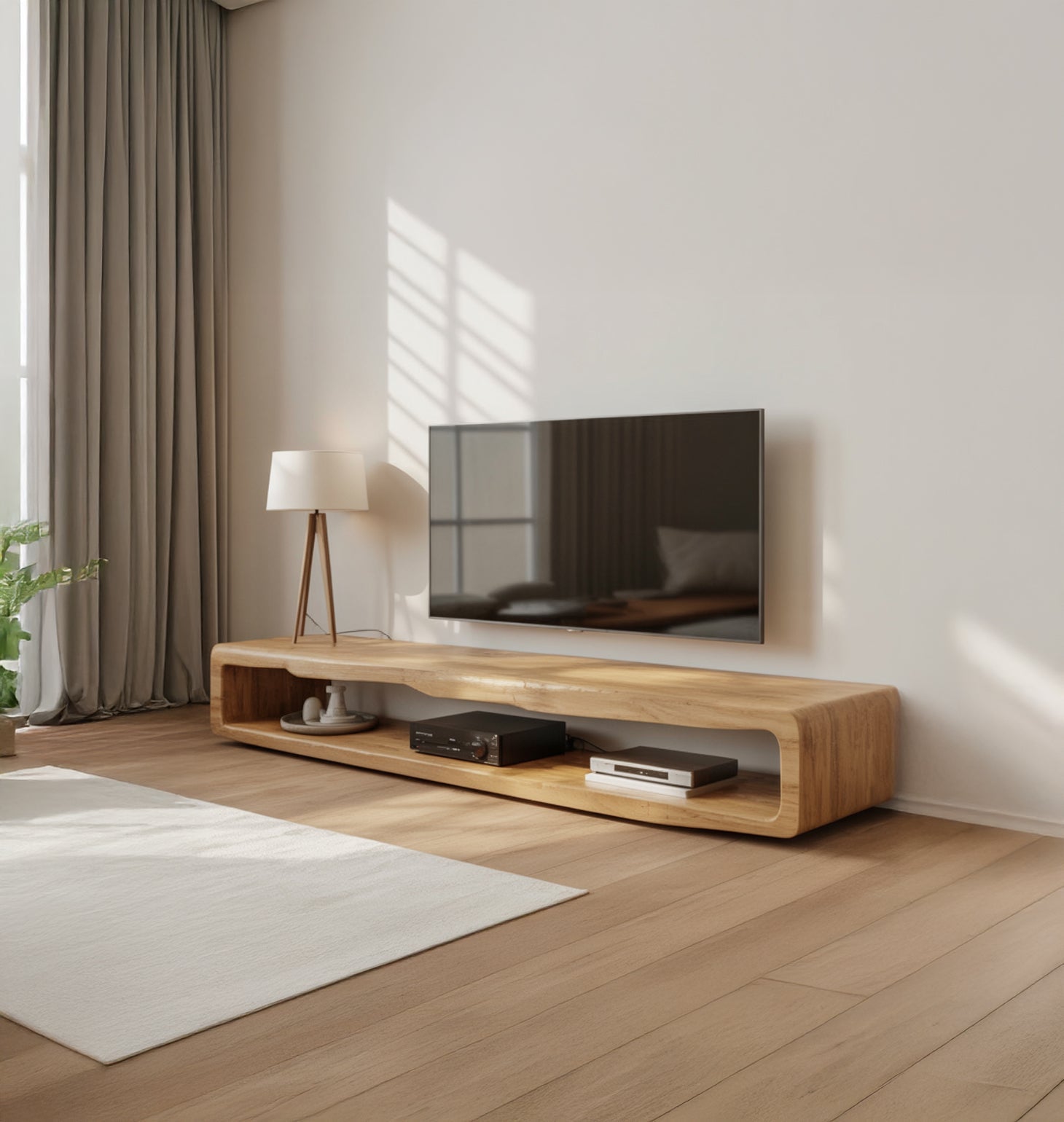 Rustikales Massivholz-TV-Board – handgefertigter Farmhouse-TV-Schrank