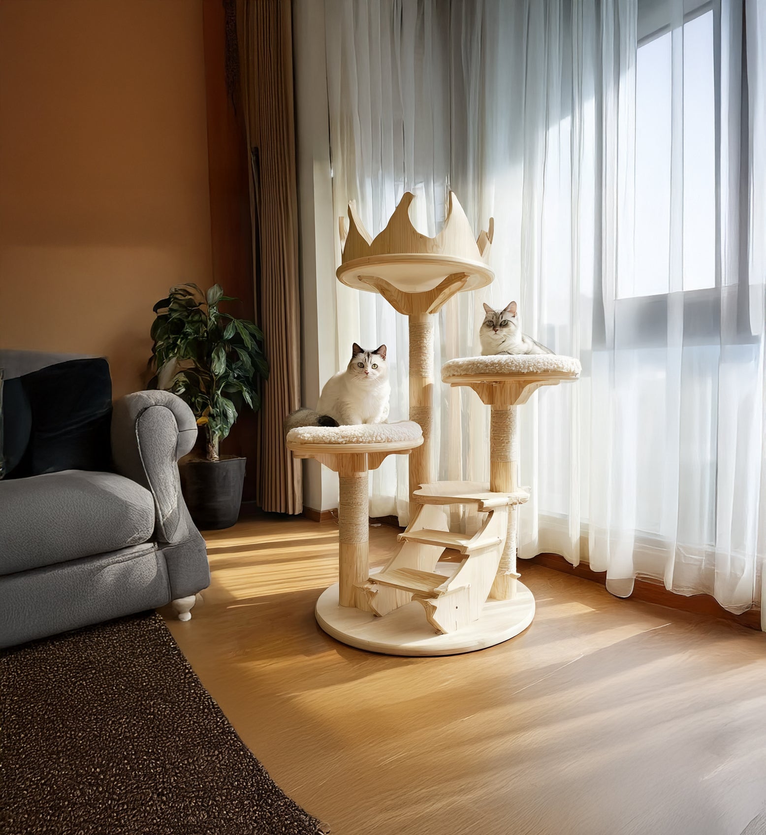 Katzenbaum aus Ästen und Weide – Für minimalistische und naturinspirierte Räume